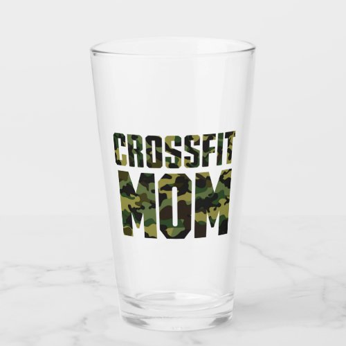 Green Camouflage Crossfit Mom Glass Cup