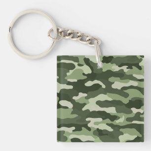 Green Camouflage Custom Keychain