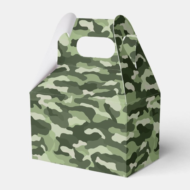 Green Camouflage Favor Boxes (Front Side)