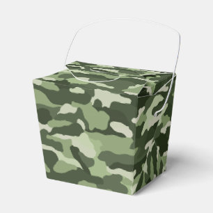 Green Camouflage Favor Boxes