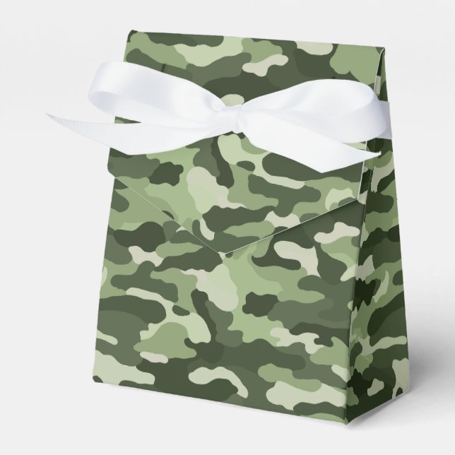 Green Camouflage Favor Boxes (Front Side)
