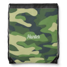 Green Camouflage Hunter Neutral Pattern Monogram Drawstring Bag Green Camouflage Hunter Neutral Pattern Monogram Drawstring Bag