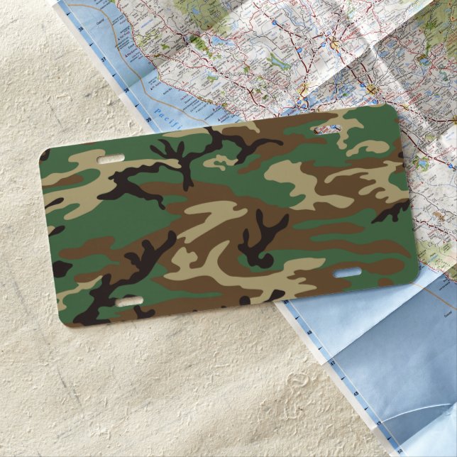 Green Camouflage License Plate (In Situ)