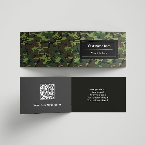 Green Camouflage Military Army Business Card