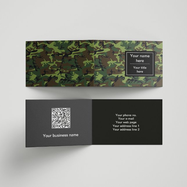 Green Camouflage, Military, Army Business Card (Creator Uploaded)