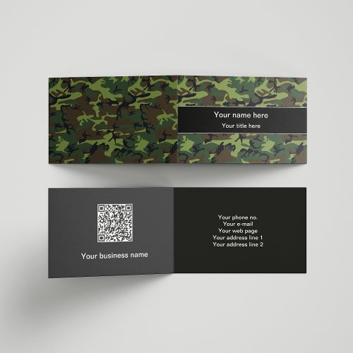 Green Camouflage Military Army Business Card