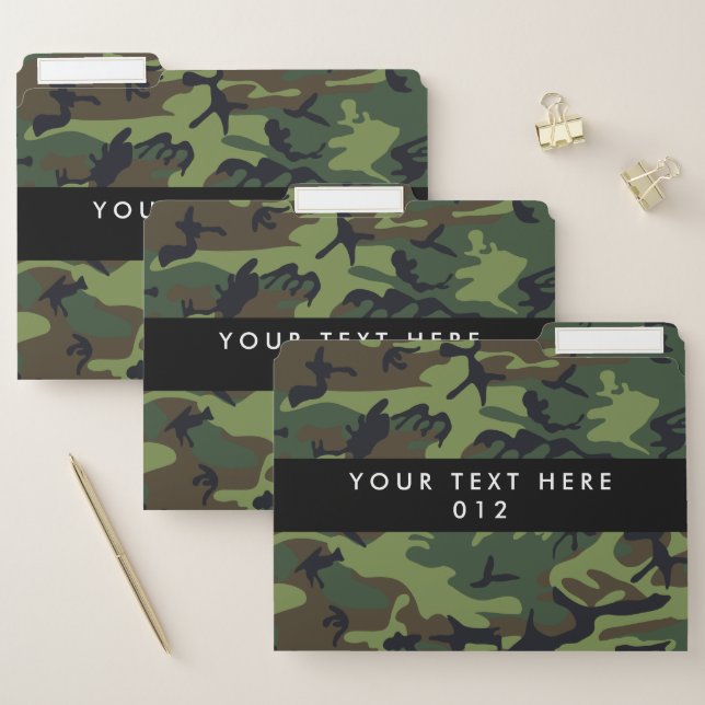 Green Camouflage, Military, Army File Folder (Set)