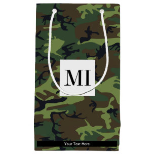 Green Camouflage, Military, Army Small Gift Bag