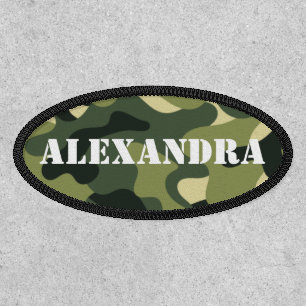Green Camouflage Military Camo Personalized Name Patch