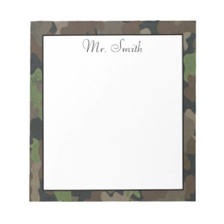 Green Camouflage Military Masculine Notepad
