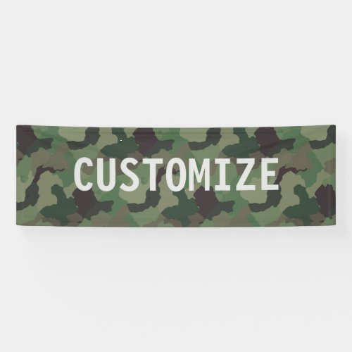 Green Camouflage Military USA Service Party Banner