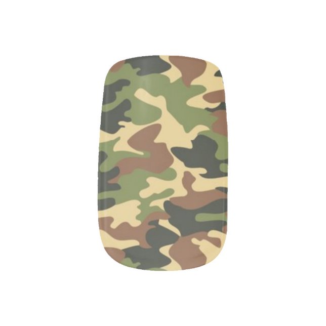 Green Camouflage Nail Art  (Left Thumb)