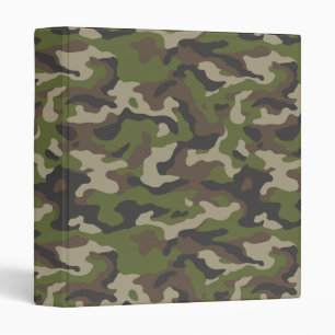 Green Camouflage Pattern 3 Ring Binder