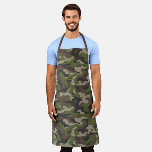 Green Camouflage Pattern Apron
