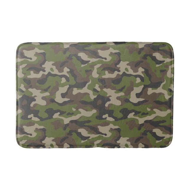 Green Camouflage Pattern Bath Mat (Front)