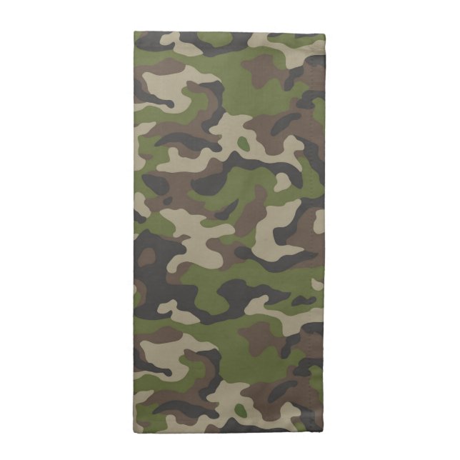 Green Camouflage Pattern Cloth Napkin (Half Fold)