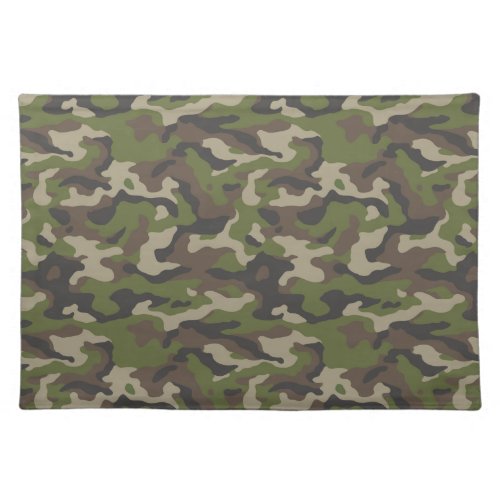 Green Camouflage Pattern Cloth Placemat