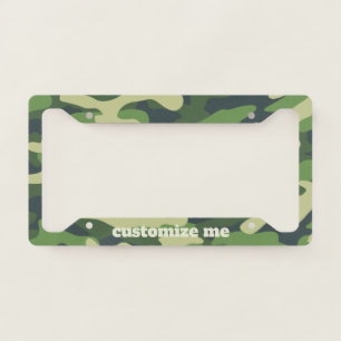 Green Camouflage Pattern Cool Custom Hunting License Plate Frame