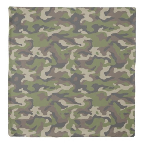 Green Camouflage Pattern Duvet Cover