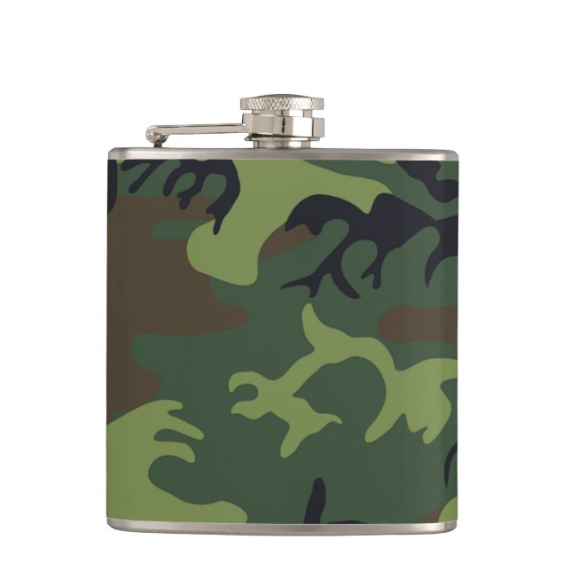 Green Camouflage Pattern Flask (Front)