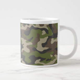 Green Camouflage Pattern Giant Coffee Mug