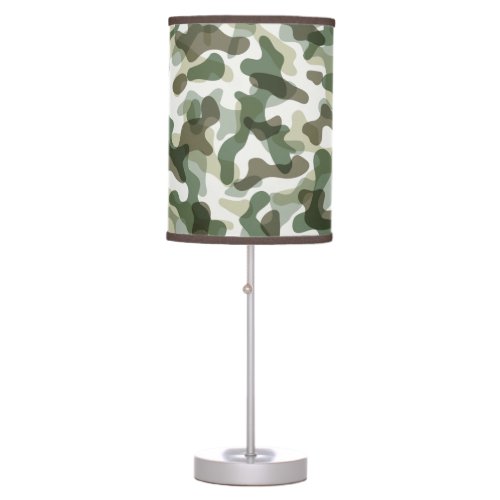 Green Camouflage pattern in earth tones Table Lamp
