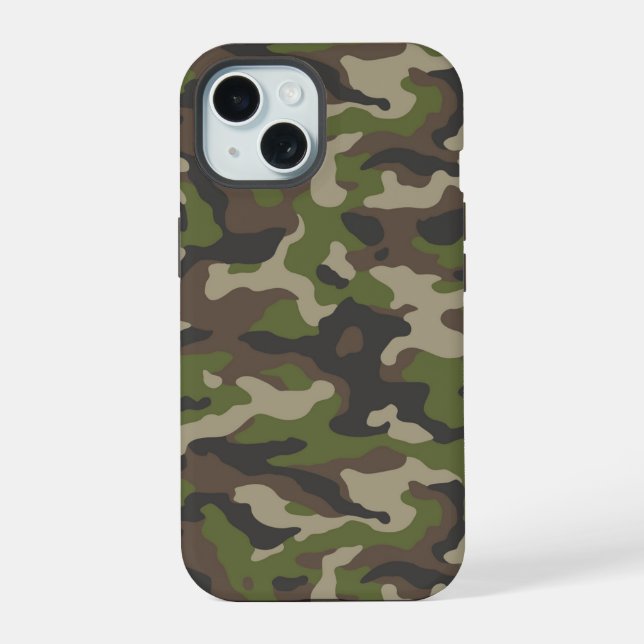 Green Camouflage Pattern Iphone Case (Back)