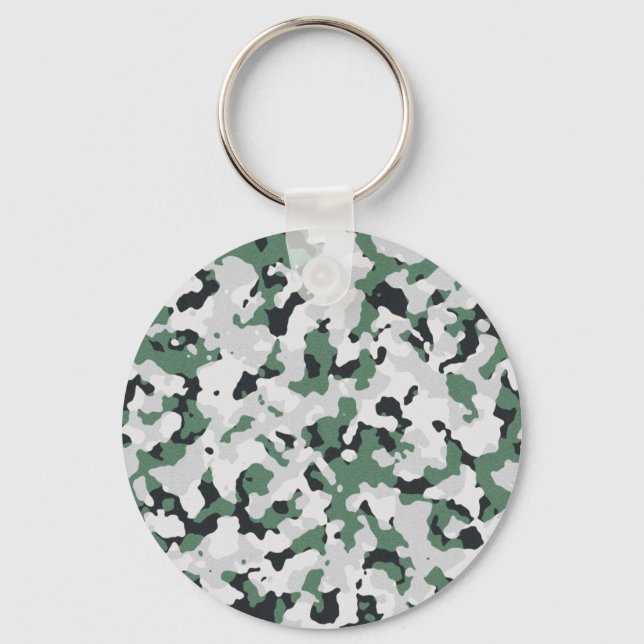 Green camouflage pattern keychain (Front)