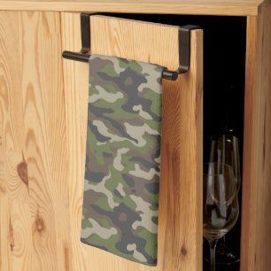 Green Camouflage Pattern Kitchen Towel