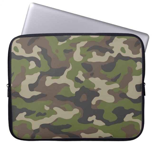 Green Camouflage Pattern Laptop Sleeve (Front)
