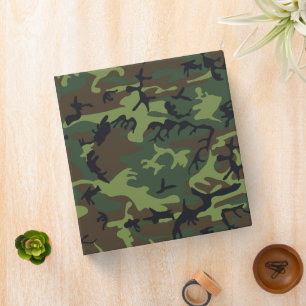 Green Camouflage Pattern, Military Pattern, Army 3 Ring Binder