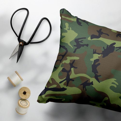 Green Camouflage Pattern, Military Pattern, Army Accent Pillow