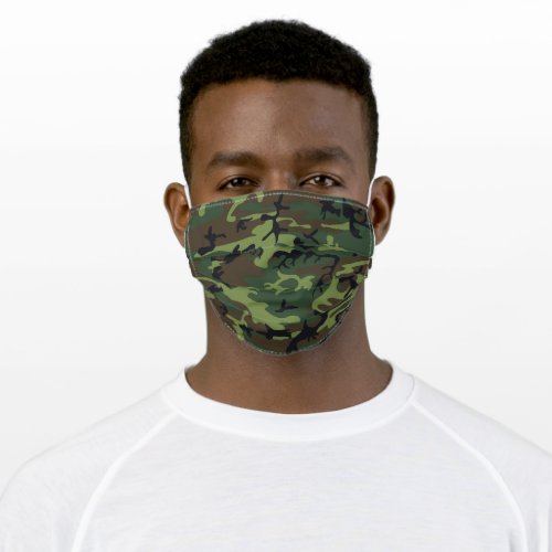 Green Camouflage Pattern Military Pattern Army Adult Cloth Face Mask