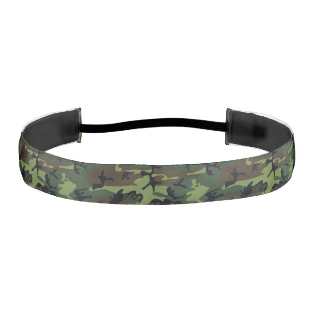 Green Camouflage Pattern, Military Pattern, Army Athletic Headband (Front)
