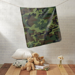Green Camouflage Pattern, Military Pattern, Army Baby Blanket