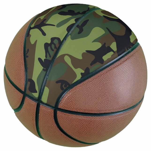 Green Camouflage Pattern, Military Pattern, Army Basketball (Angled)