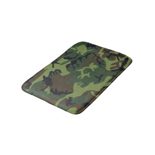 Green Camouflage Pattern, Military Pattern, Army Bath Mat