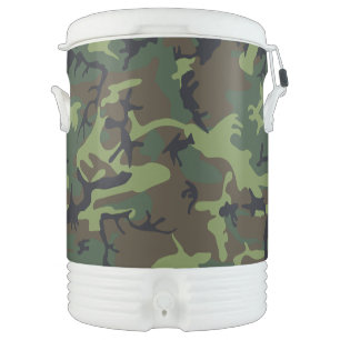 Green Camouflage Pattern, Military Pattern, Army Beverage Cooler