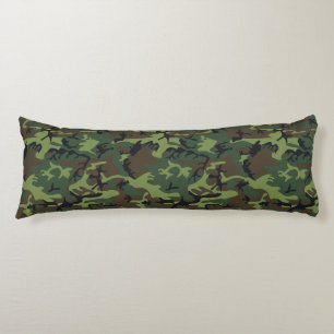 Green Camouflage Pattern, Military Pattern, Army Body Pillow