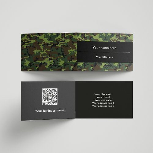 Green Camouflage Pattern Military Pattern Army Business Card