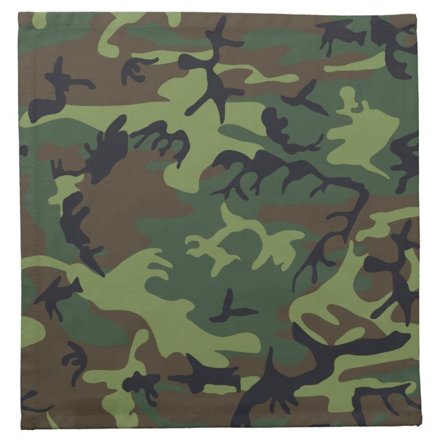 Green Camouflage Pattern, Military Pattern, Army Cloth Napkin (Front)