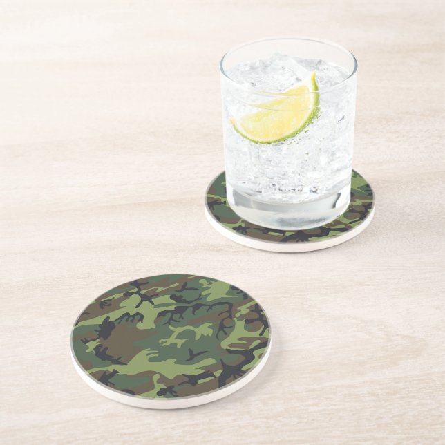 Green Camouflage Pattern, Military Pattern, Army Coaster (Side)