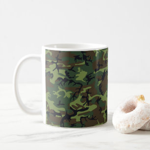 Green Camouflage Pattern, Military Pattern, Army Coffee Mug
