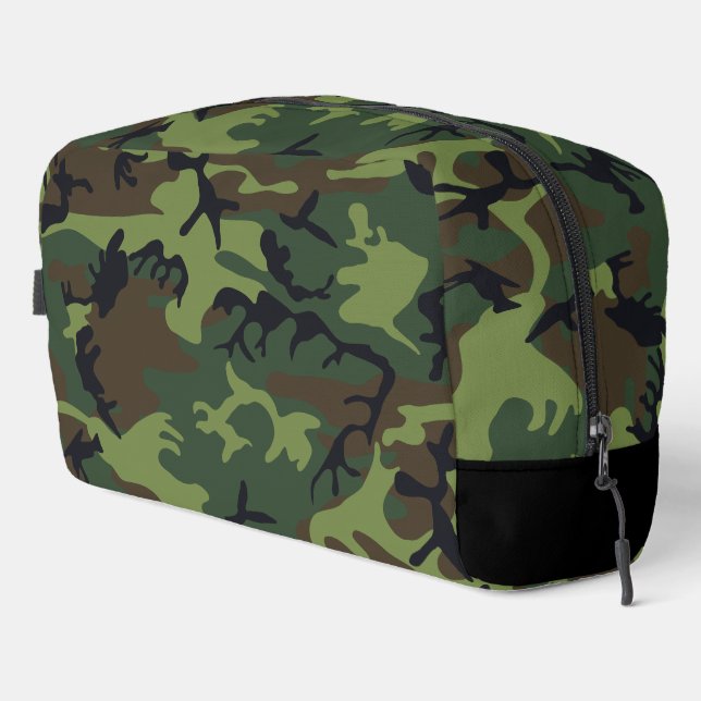 Green Camouflage Pattern, Military Pattern, Army Dopp Kit (Right Corner)