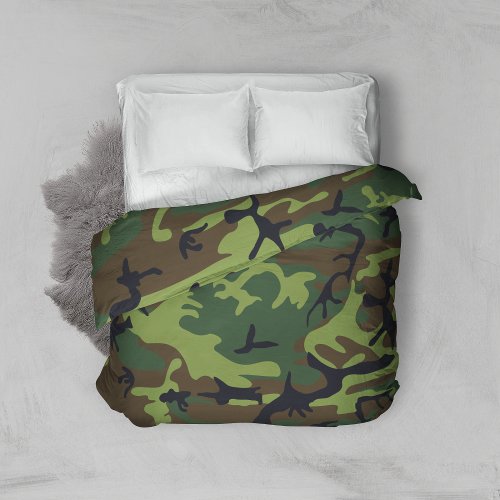 Green Camouflage Pattern Military Pattern Army Duvet Cover