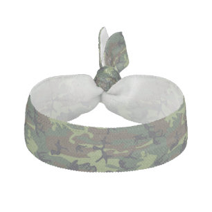 Green Camouflage Pattern, Military Pattern, Army Elastic Hair Tie