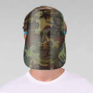 Green Camouflage Pattern, Military Pattern, Army Face Shield