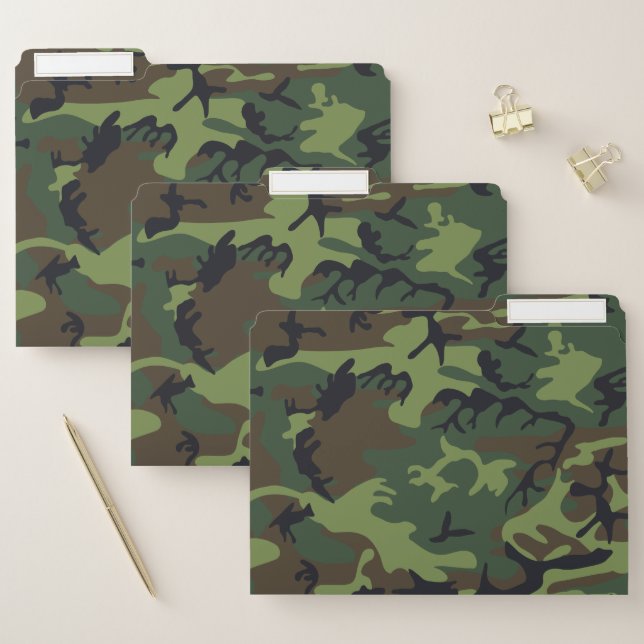 Green Camouflage Pattern, Military Pattern, Army File Folder (Set)