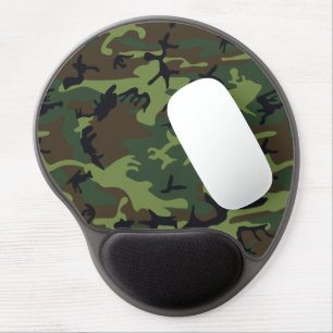 Green Camouflage Pattern, Military Pattern, Army Gel Mouse Pad