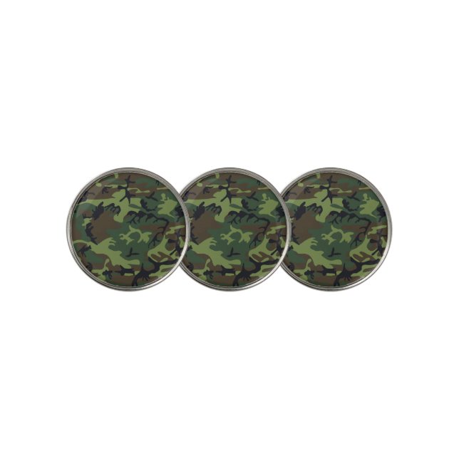 Green Camouflage Pattern, Military Pattern, Army Golf Ball Marker (3 Up)